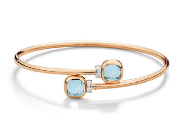 NUDO bracelet in rose gold with diamonds and sky blue topaz by Pomellato (2)