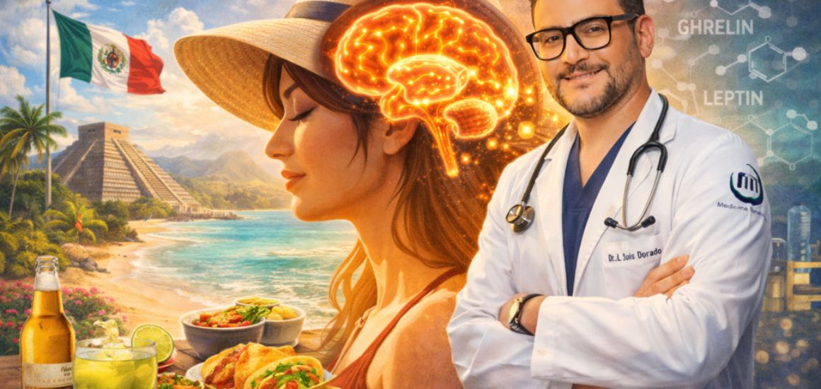 Persona disfrutando comida en vacaciones con ambiente relajado y sin culpa en terraza soleada