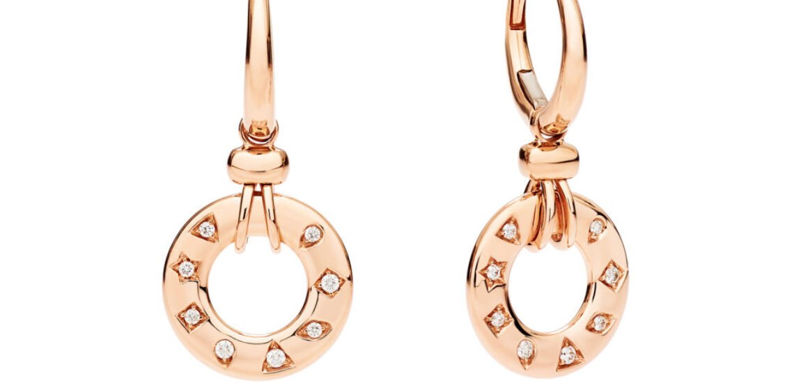Iconica earrings in rose gold and diamonds by Pomellato